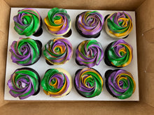 Load image into Gallery viewer, Mardi Gras cupcake box-6pcs