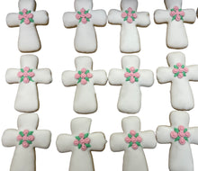 Load image into Gallery viewer, Cross (large)with flower cookies
