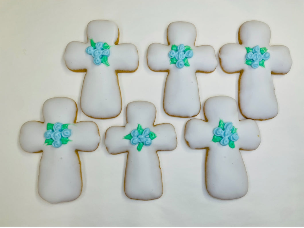 Cross (large)with flower cookies