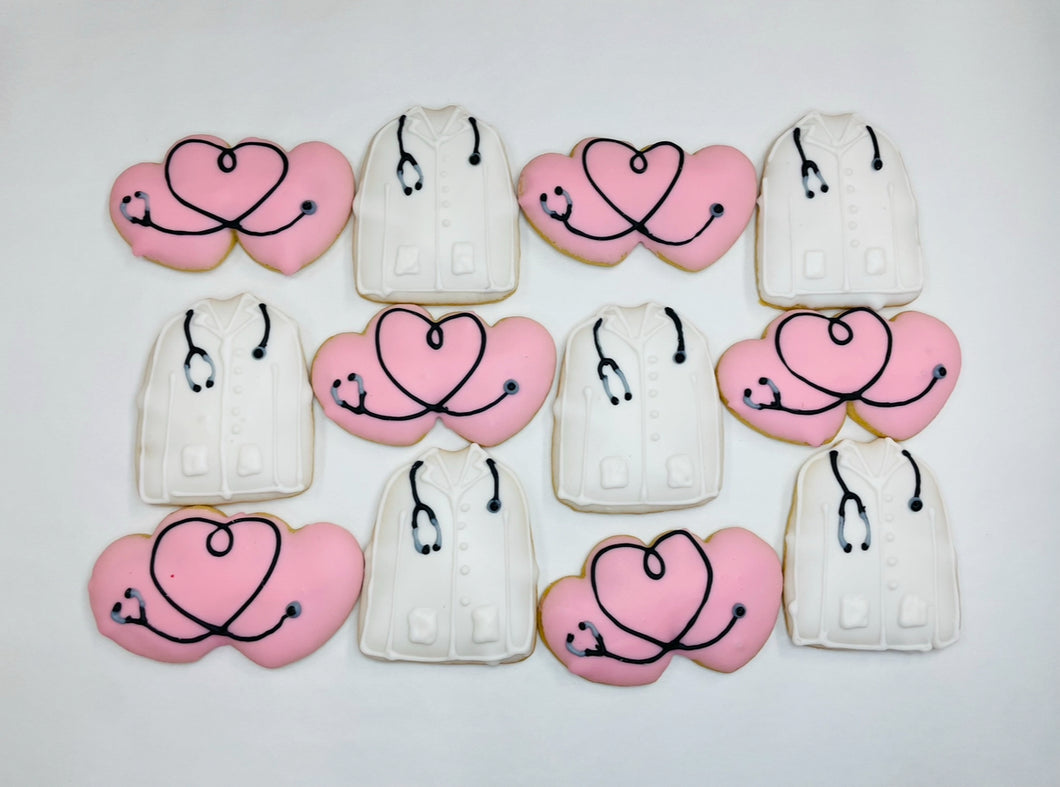 Doctor White Coat, Stethoscope Cookies