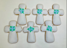 Load image into Gallery viewer, Cross (large)with flower cookies
