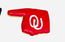 Load image into Gallery viewer, University of Oklahoma graduation themed cookies
