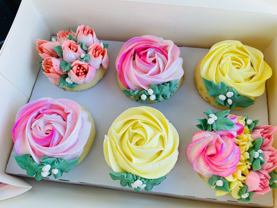 Floral cupcake box-6pcs