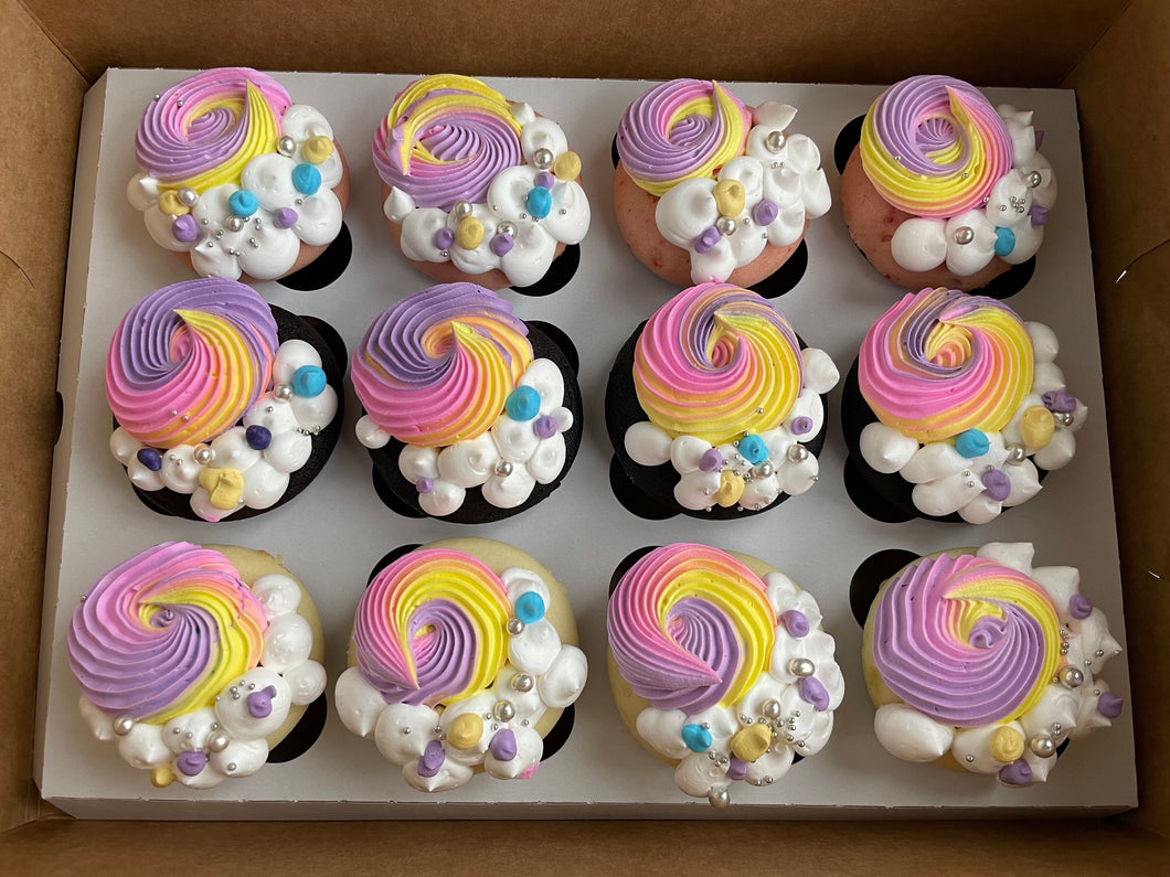 Rainbow cupcake box-6pcs